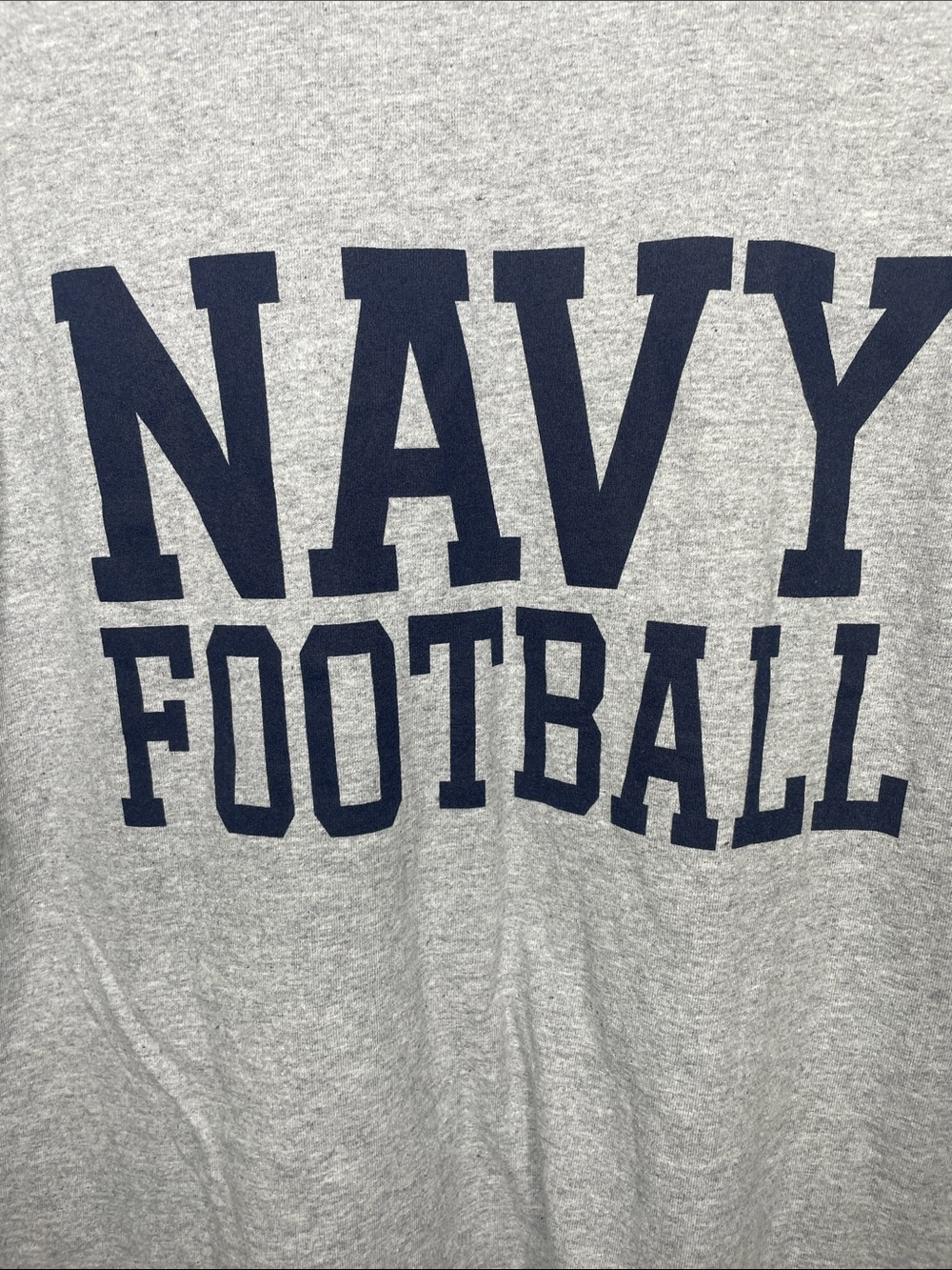 MV Sport Gray Tee with Navy "NAVY Football" Print